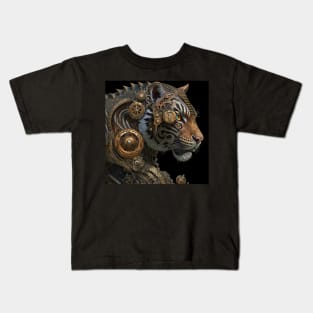 Steampunk Mechanical Tiger Kids T-Shirt